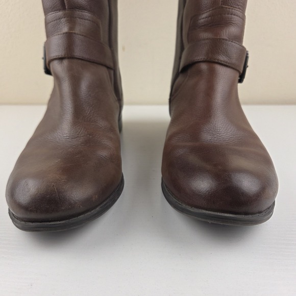 NATURALIZER Women's Riding Boots Jessie Chocolate Brown Leather Zip Size 12 M - Picture 5 of 16